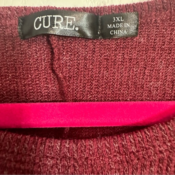 NWT. Cure Women's Ribbed Sweater Size 3X. Maroon color long sleeve sweater - Picture 3 of 12